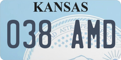 KS license plate 038AMD
