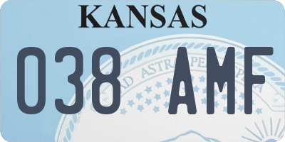 KS license plate 038AMF