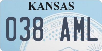 KS license plate 038AML