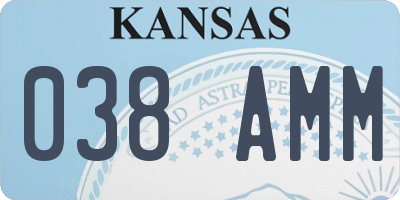 KS license plate 038AMM