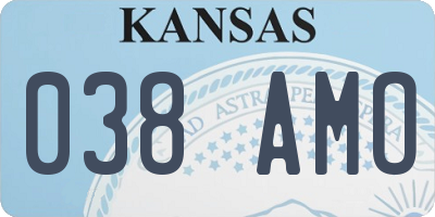 KS license plate 038AMO