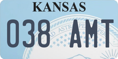 KS license plate 038AMT
