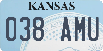 KS license plate 038AMU