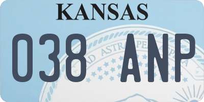 KS license plate 038ANP