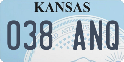 KS license plate 038ANQ