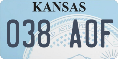KS license plate 038AOF