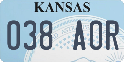 KS license plate 038AOR