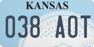 KS license plate 038AOT