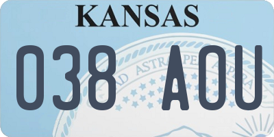 KS license plate 038AOU