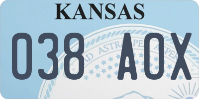KS license plate 038AOX