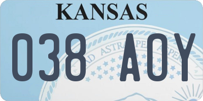 KS license plate 038AOY