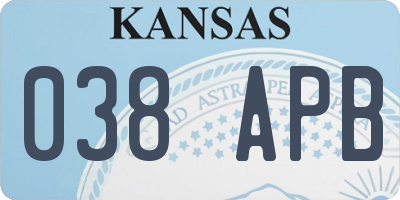 KS license plate 038APB