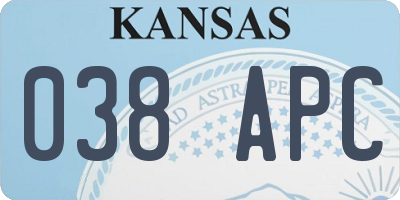 KS license plate 038APC