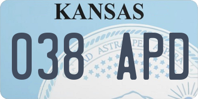 KS license plate 038APD