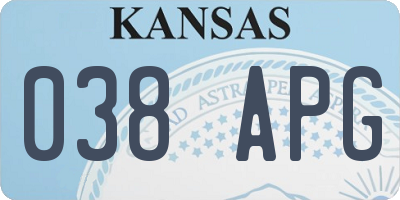 KS license plate 038APG