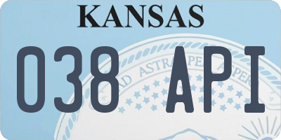 KS license plate 038API
