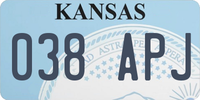 KS license plate 038APJ