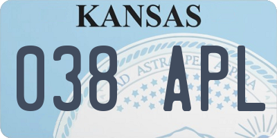 KS license plate 038APL