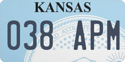 KS license plate 038APM