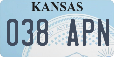 KS license plate 038APN