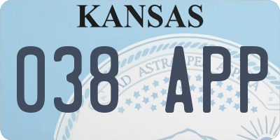 KS license plate 038APP