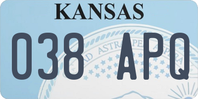 KS license plate 038APQ