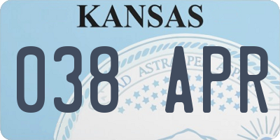 KS license plate 038APR