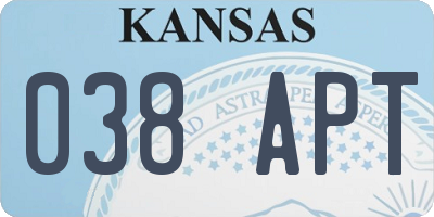 KS license plate 038APT