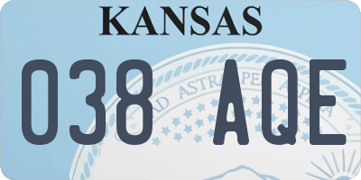 KS license plate 038AQE