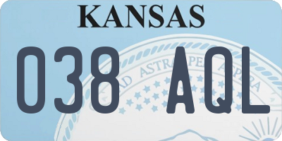 KS license plate 038AQL