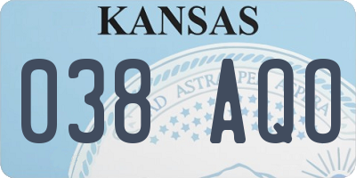 KS license plate 038AQO