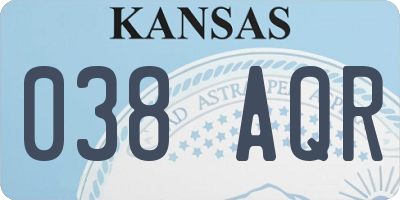 KS license plate 038AQR