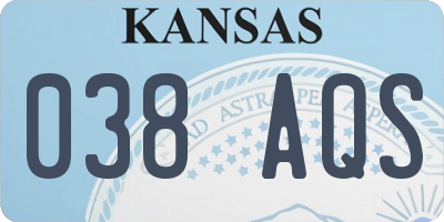 KS license plate 038AQS