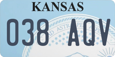 KS license plate 038AQV