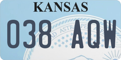 KS license plate 038AQW