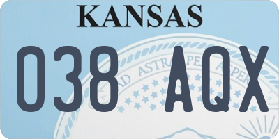 KS license plate 038AQX