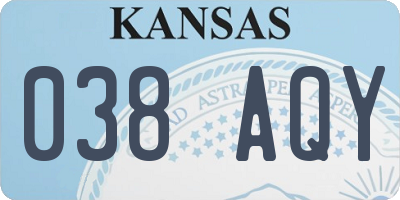 KS license plate 038AQY