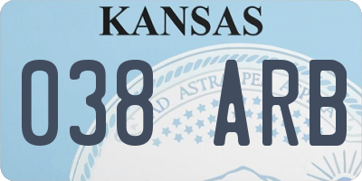 KS license plate 038ARB