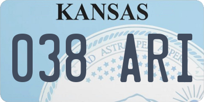 KS license plate 038ARI