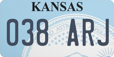 KS license plate 038ARJ