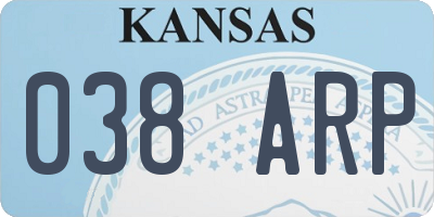 KS license plate 038ARP