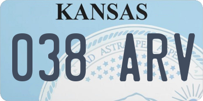 KS license plate 038ARV