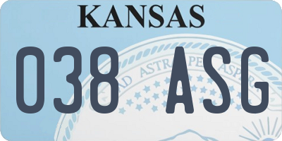 KS license plate 038ASG