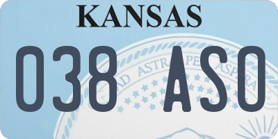 KS license plate 038ASO