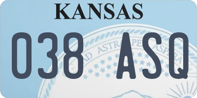 KS license plate 038ASQ
