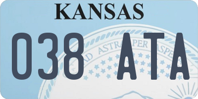 KS license plate 038ATA