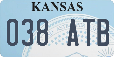 KS license plate 038ATB
