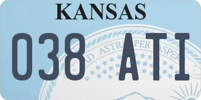 KS license plate 038ATI