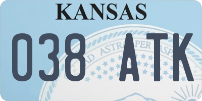 KS license plate 038ATK