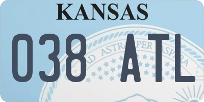 KS license plate 038ATL